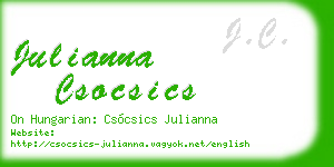 julianna csocsics business card